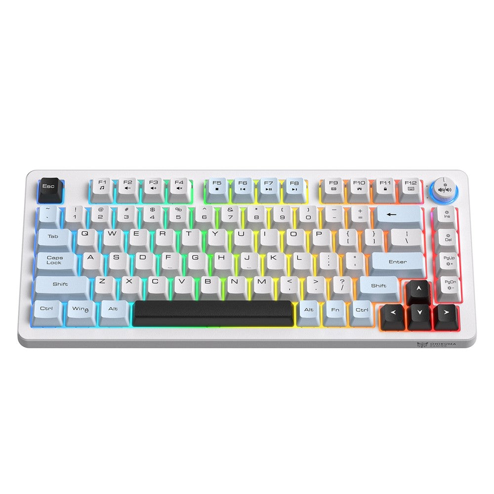 Onikuma MT501 81 Keys RGB Tri-Mode Membrane Keyboard (White)