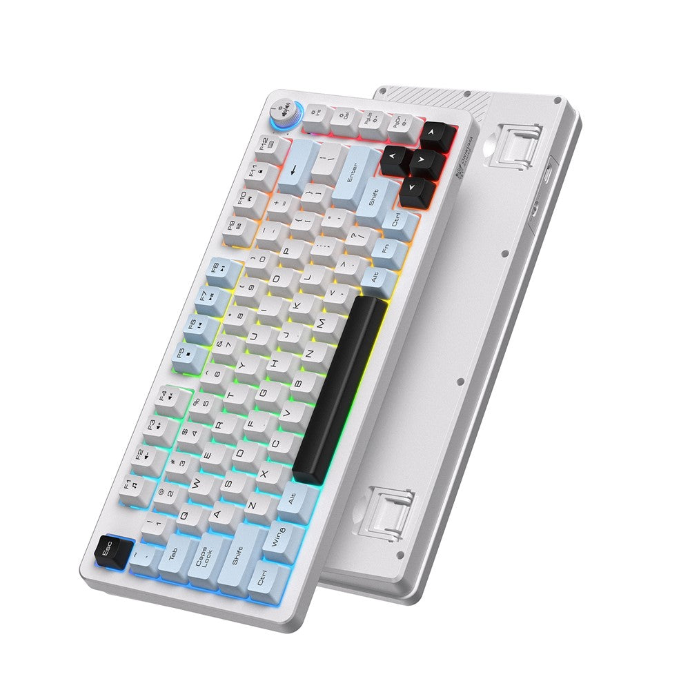 Onikuma MT501 81 Keys RGB Tri-Mode Membrane Keyboard (White)