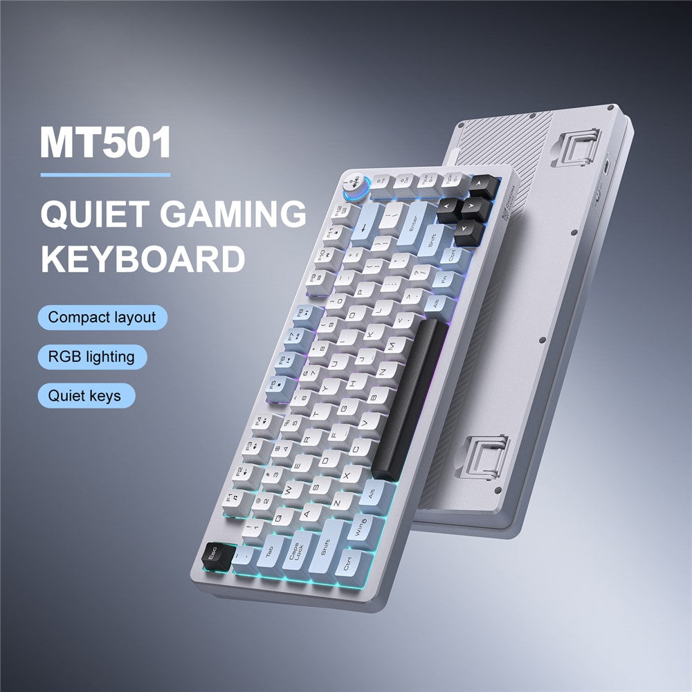 Onikuma MT501 81 Keys RGB Tri-Mode Membrane Keyboard (White)