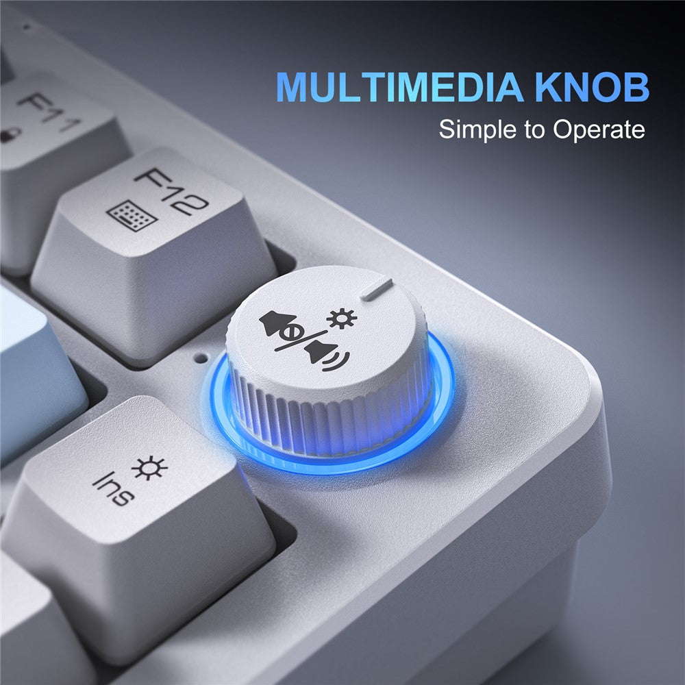 Onikuma MT501 81 Keys RGB Tri-Mode Membrane Keyboard (White)