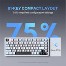 Onikuma MT501 81 Keys RGB Tri-Mode Membrane Keyboard (White)