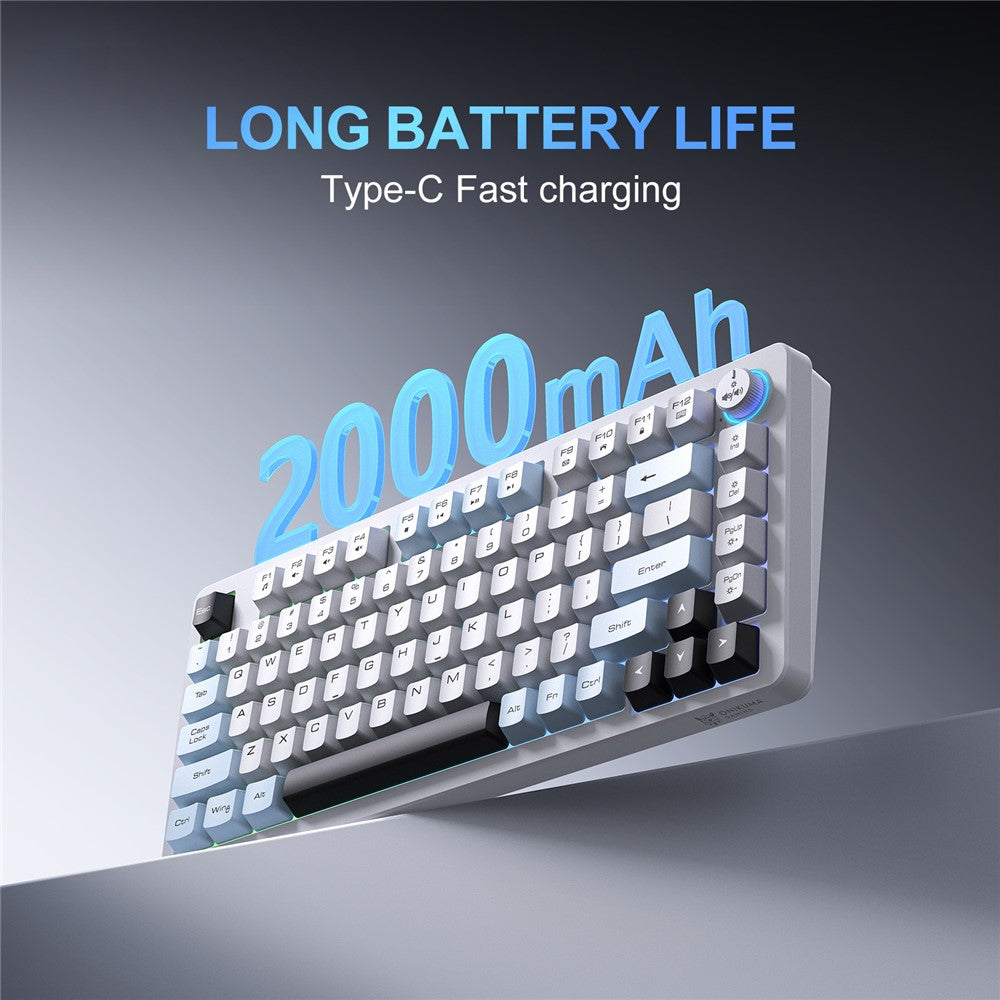 Onikuma MT501 81 Keys RGB Tri-Mode Membrane Keyboard (White)