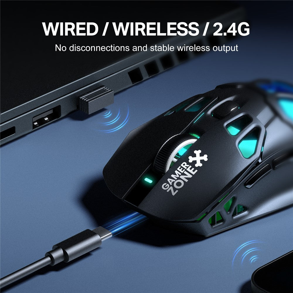 Onikuma DM09 Tri-Mode RGB Wireless Gaming Mouse (Black)