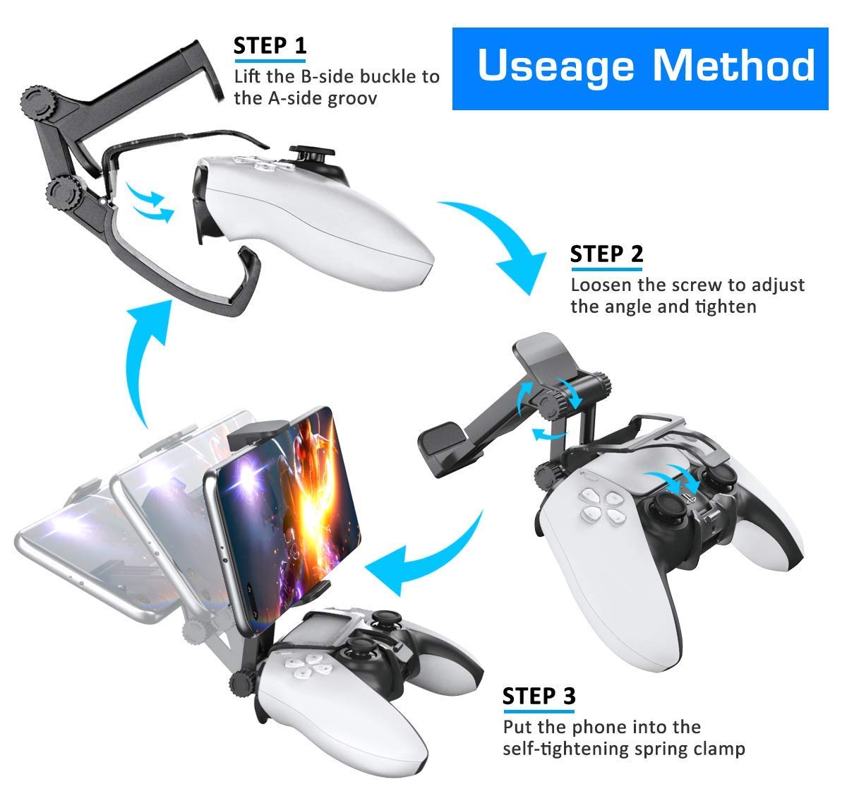 OIVO PS5 Controller Phone Clip Mount (Black) (IV-P5215)