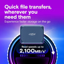 Crucial X10 USB 3.2 Gen2 2x2 (20GB/s) 2100MB/s Read Type-C Portable SSD | DataBlitz