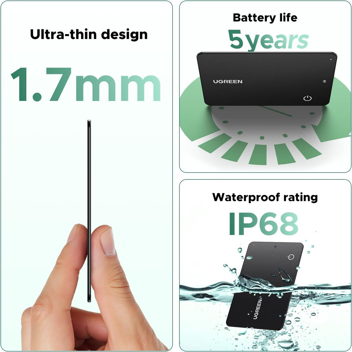 Ugreen Finder Slim Pro for Apple & Google (Black) (CM915/75644)