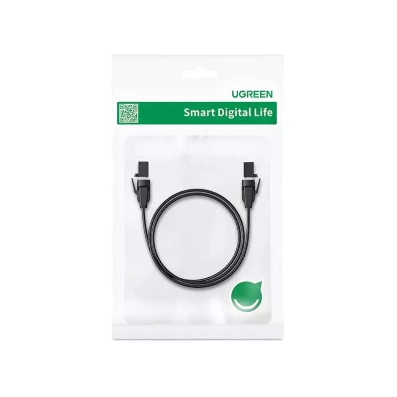 UGreen CAT8 U/FTP Flat Ethernet Cable - 1M (Black) (NW134/10980)