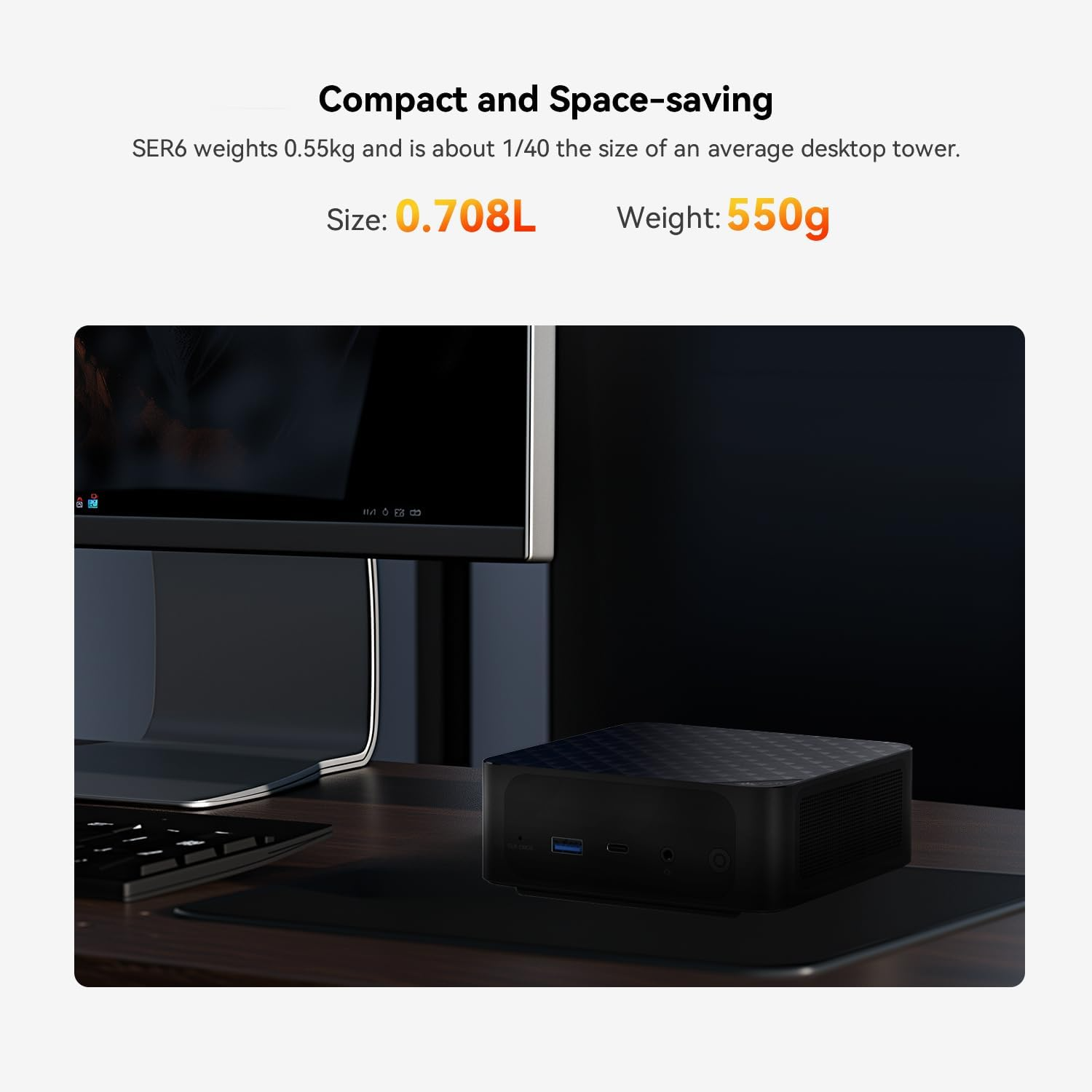 Beelink SER6-P AMD Ryzen 9 6900HX 32GB RAM 1TB SSD Windows 11 Pro Mini PC (Obsidian Black)