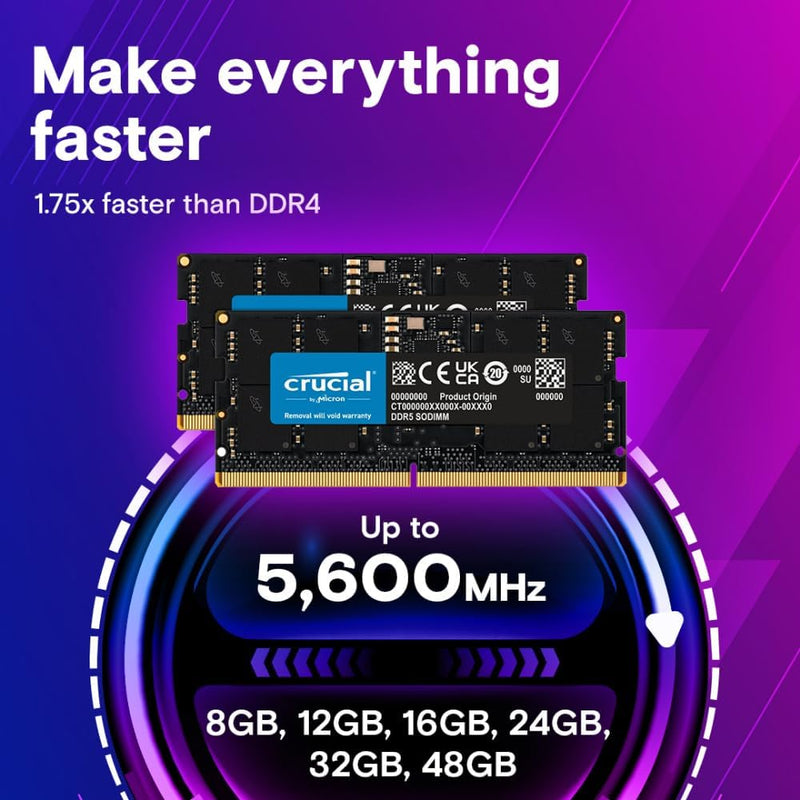 Crucial DDR5 4800MHz CL40 Sodimm Notebook Memory | DataBlitz