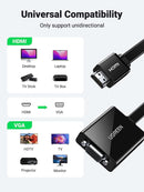 UGreen HDMI To VGA Converter With Audio - 25cm (Black) (MM103/40248)