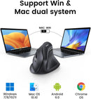 Ugreen Multi-Mode 4000DPI Wireless Vertical Mouse (Black, White)