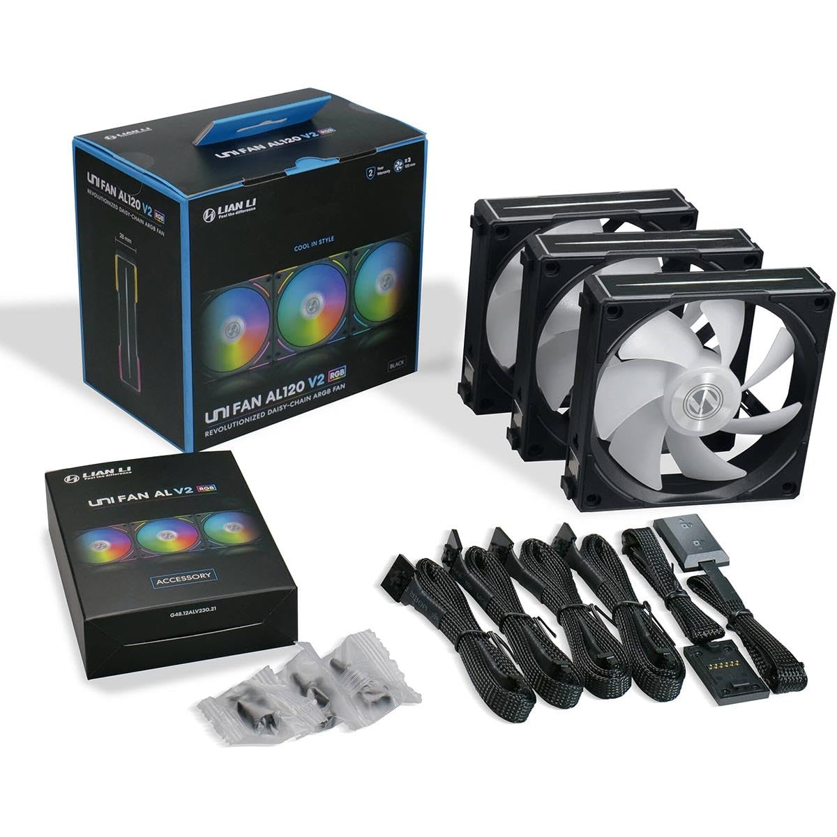 Lian Li Uni Fan AL120 V2 RGB 120mm ARGB Triple Fan (Black)