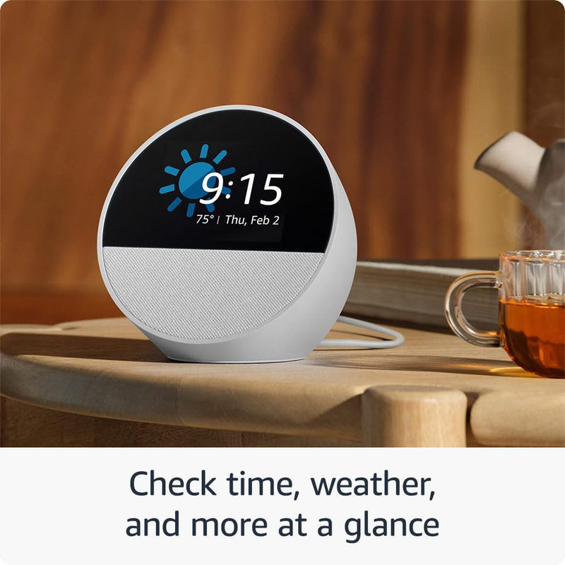 Amazon Echo Spot Smart Alarm Clock w/ Vibrant Sound and Alexa