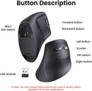 Ugreen Multi-Mode 4000DPI Wireless Vertical Mouse (Black, White)