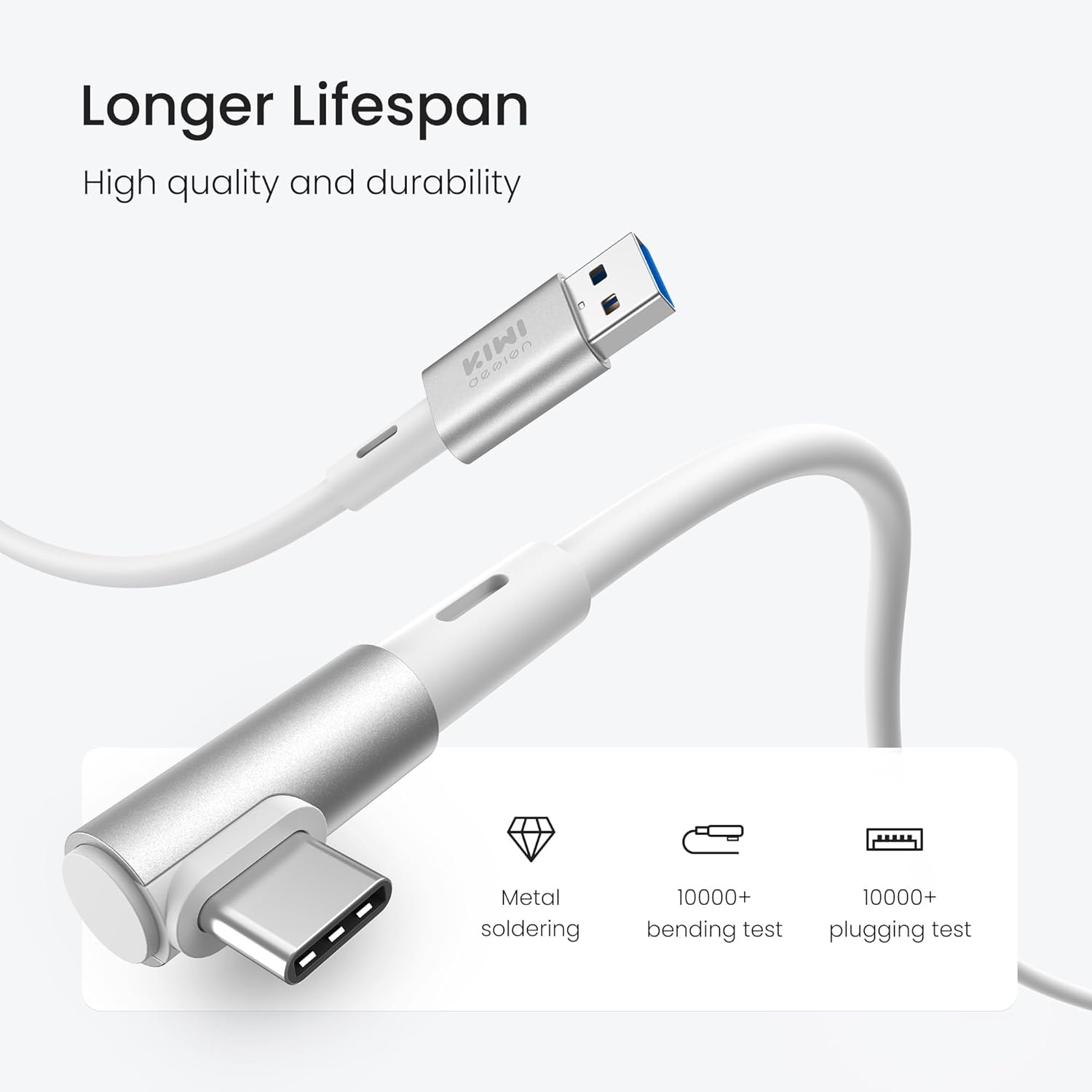 Kiwi Design Link Cable 16Ft (5M) for Meta Quest 2/3/Pro/3S/Pico 4 (White) (QC-8)