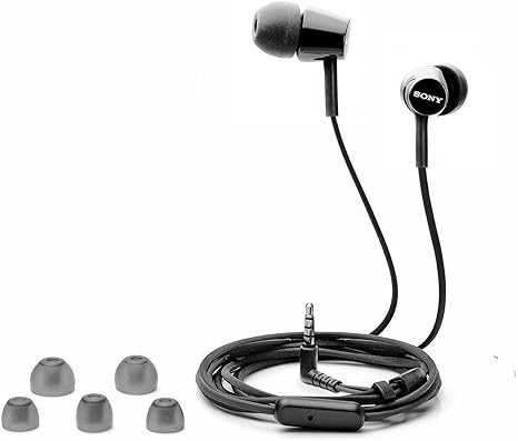 Sony MDR-EX155AP/B Wired In-Ear Headphones | 9mm Noise Isolation (Black)