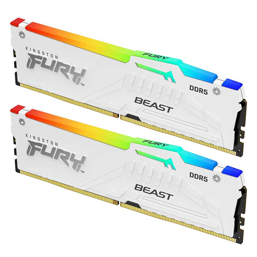 Kingston Fury Beast 32GB (2X16GB) DDR5 RGB Expo 5600MT/S CL36 Memory (White) | DataBlitz