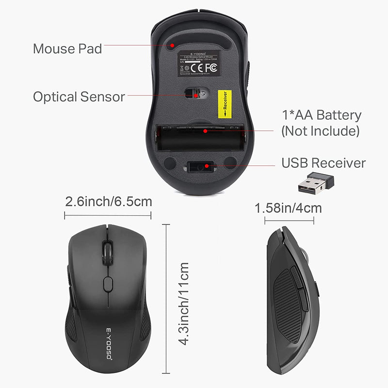 E-Yooso X-26 Wireless Mouse (Black)