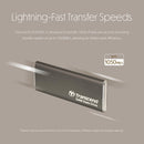 Transcend ESD265C Dual USB 10Gbps Read up to 1050MB/s Type-C Portable SSD | DataBlitz