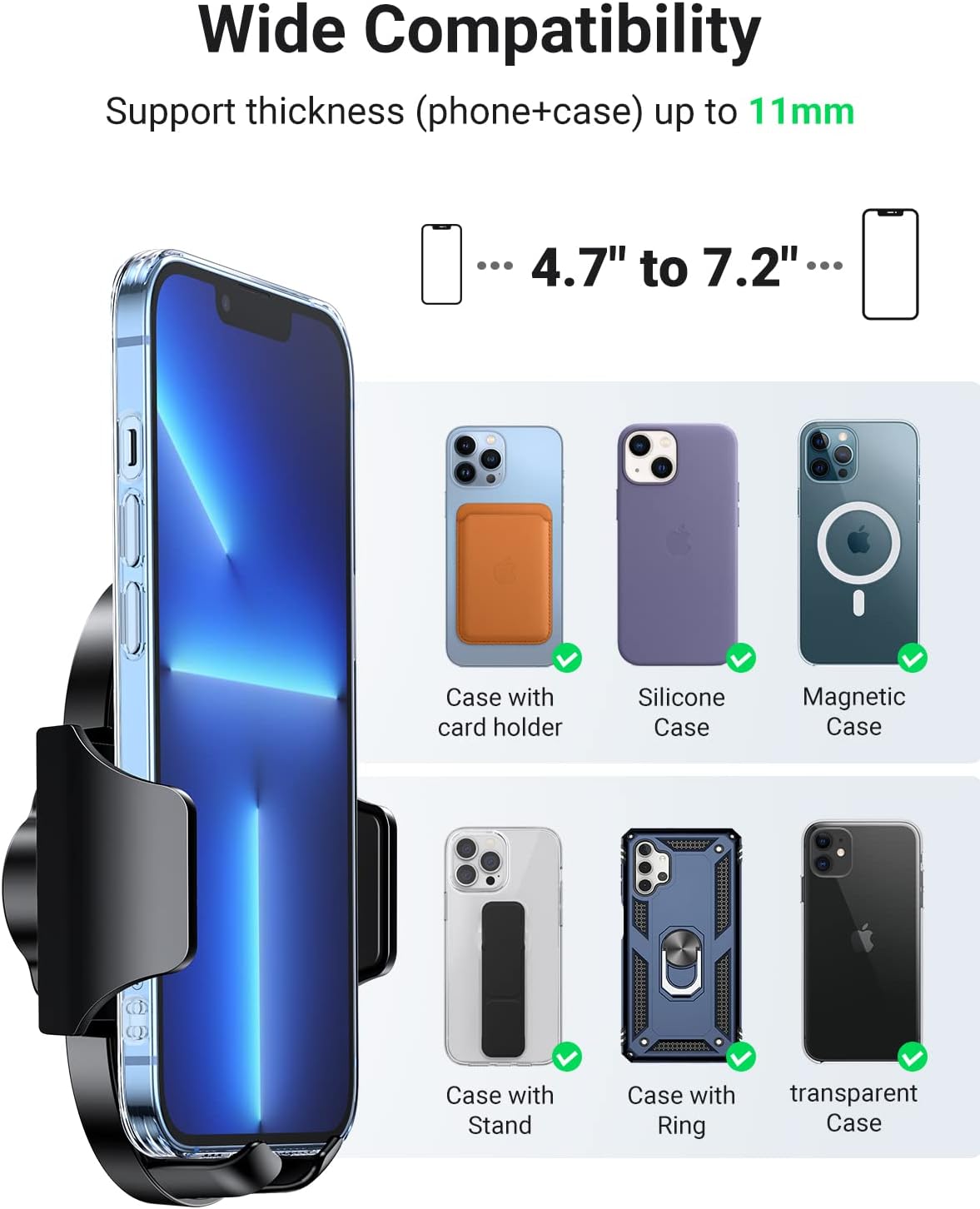 UGreen Waterfall-Shaped Suction Cup Phone Mount (Black) (LP405/20473)