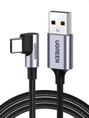 UGreen Right Angle USB-A to USB-C Data Cable - 1M (Space Gray) (US284/50941)