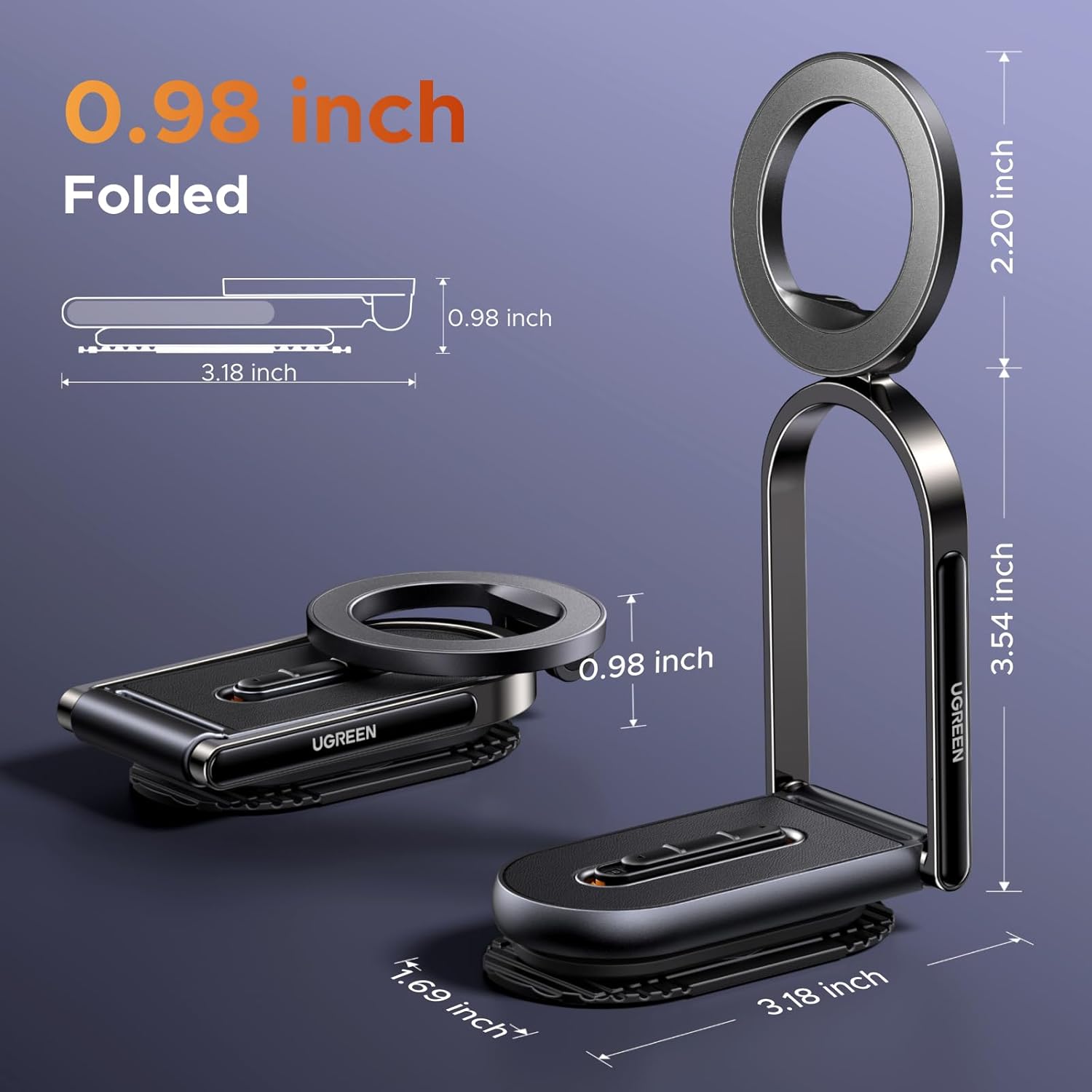 Ugreen Dashboard Magnetic Car Phone Mount (Black) (LP924/65186)