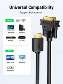 UGreen HDMI To DVI Cable - 1m (Black) (HD106/30116)