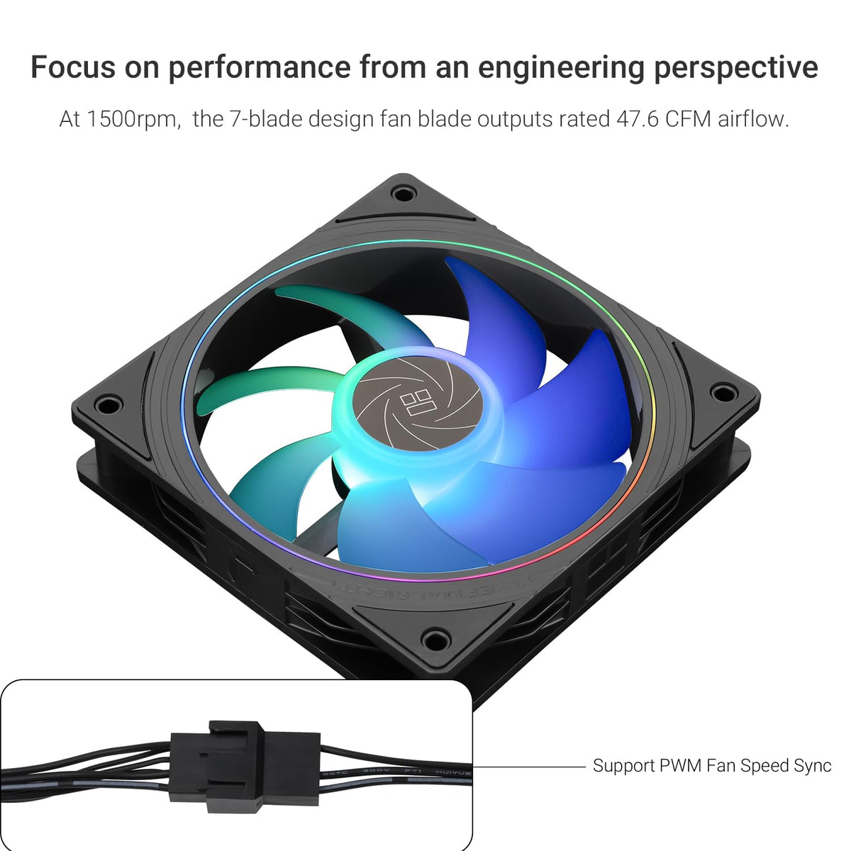 Thermalright TL-S12-S Silent 120mm PWM Hybrid ARGB Effect Case Fan