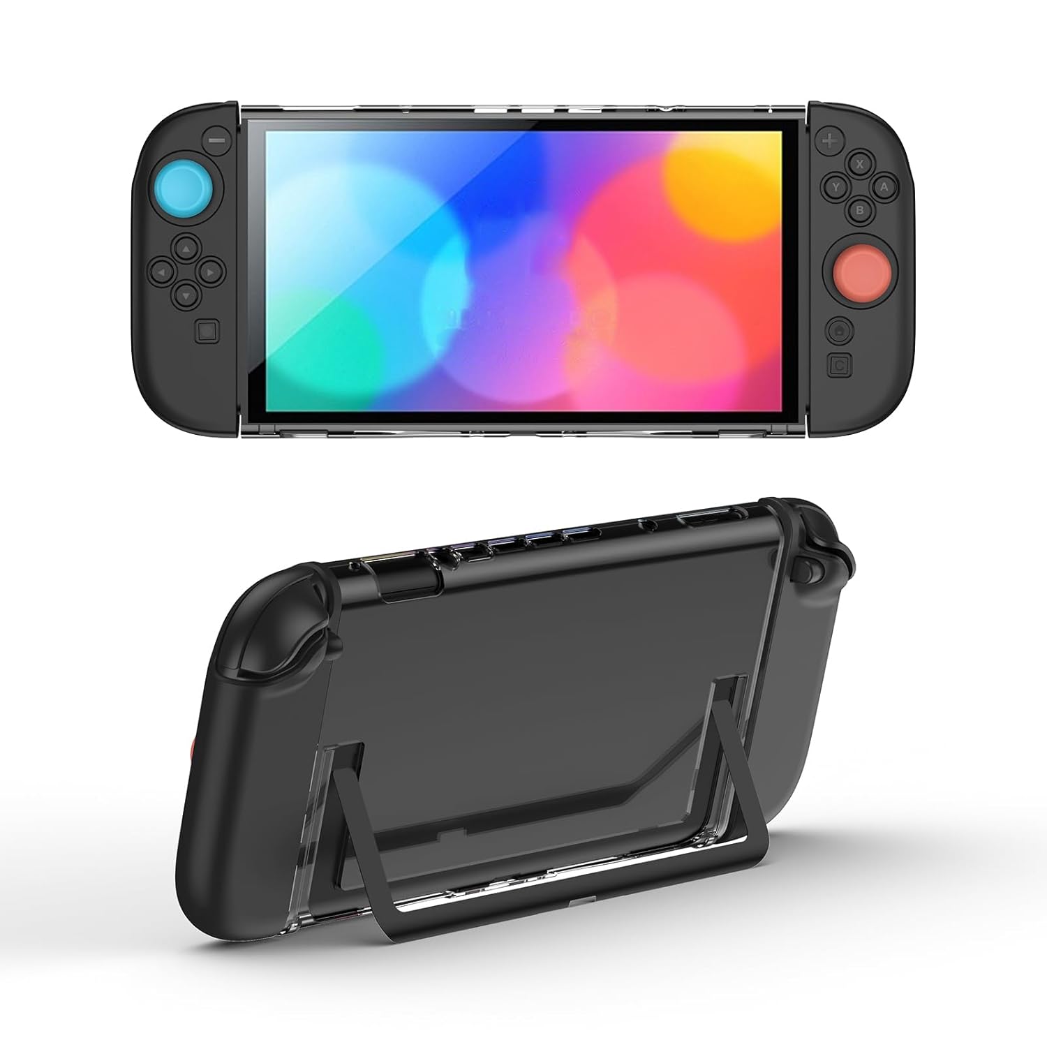 IINE Transparent PC Back Case + Silicone Joy-Pad Case Black for Nintendo Switch 2