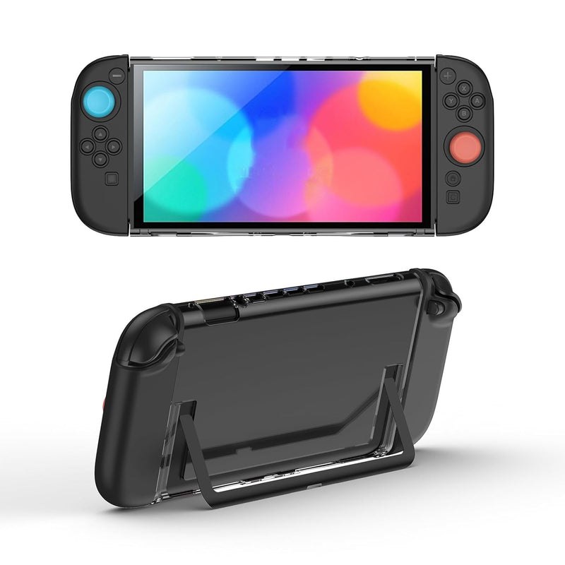 IINE Transparent PC Back Case + Silicone Joy-Pad Case Black for Nintendo Switch 2
