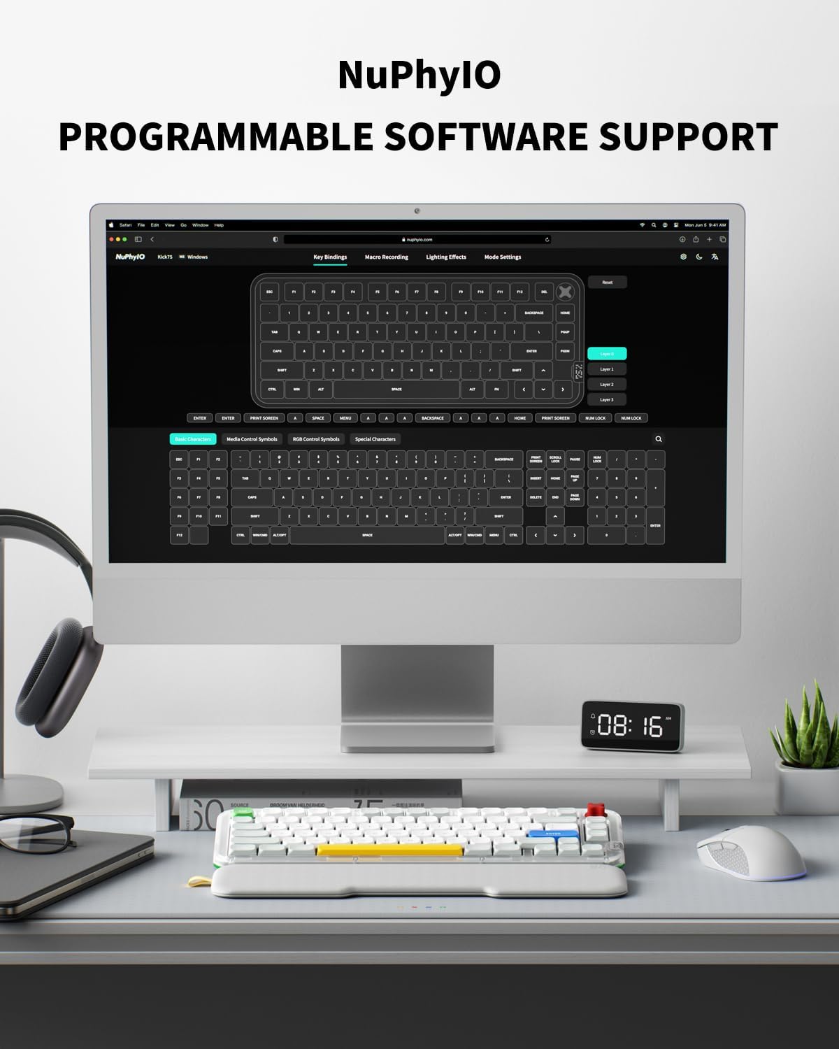 NuPhy Kick75 Hybrid Low-Profile IO RGB Hot-Swappable 80-Key Custom Mechanical Wireless Keyboard
