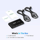 Ugreen 2-in-4 Out USB 2.0 Sharing Switch Box (Black) (US216/30767)