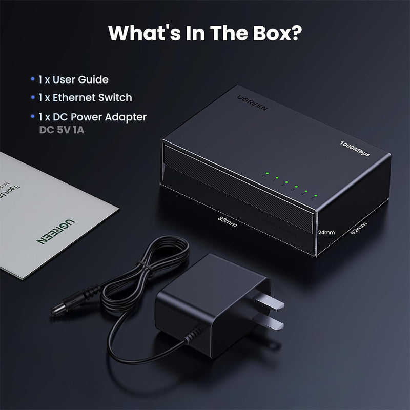 Ugreen 5-Port Gigabit Ethernet Switch (CM833/35492US)