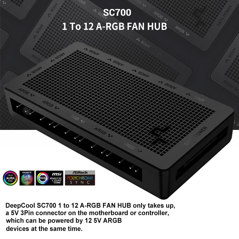 Deepcool SC700 12-Port ARGB Hub (Black)