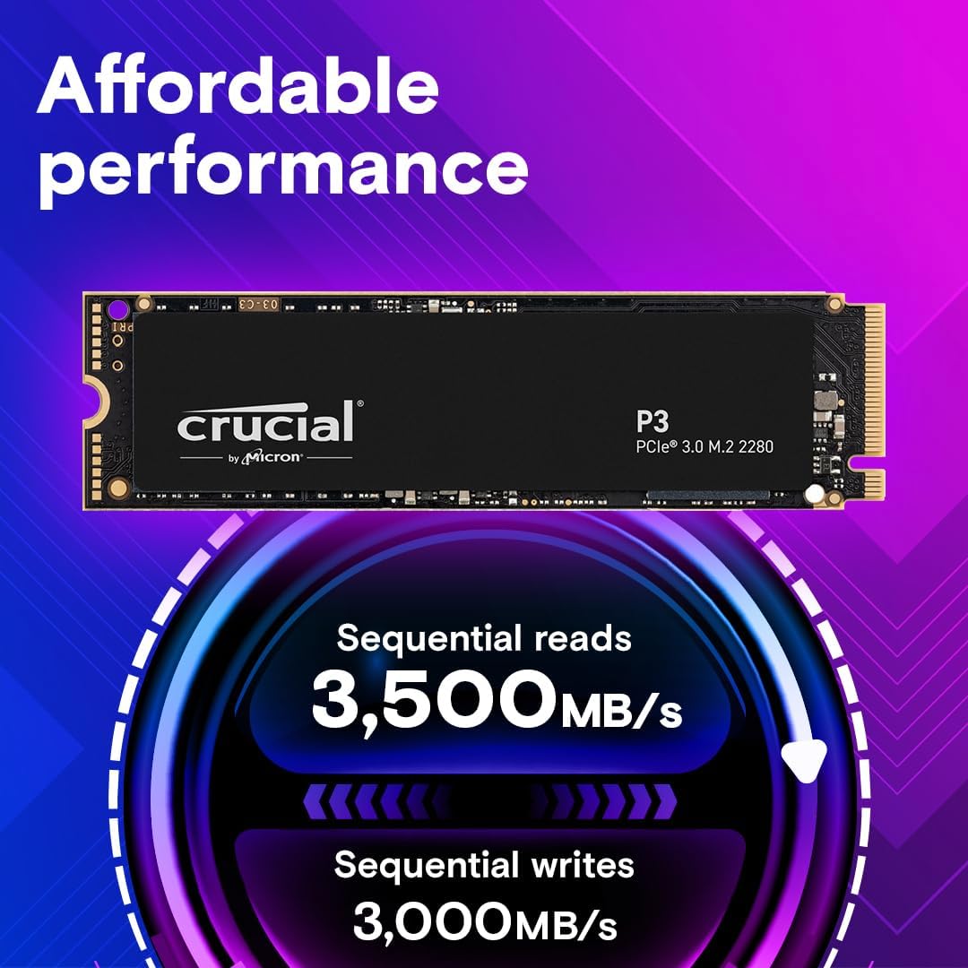 Crucial P3 2TB PCIe M.2 2280 SSD (CT2000P3SSD8)