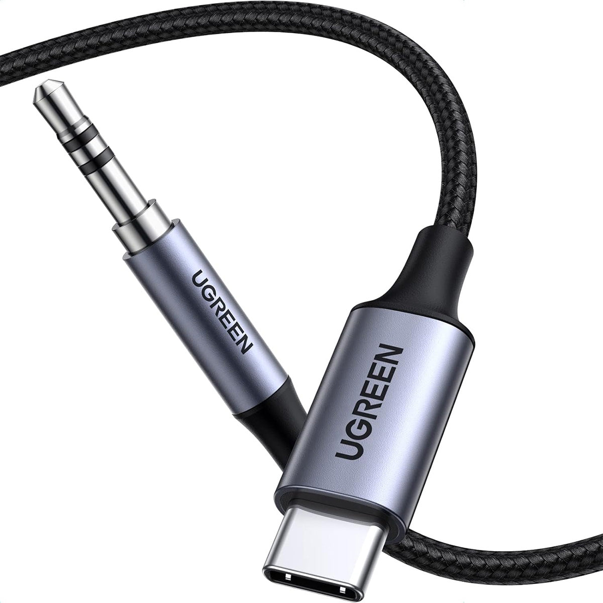 Ugreen USB-C Male To 3.5mm Male Audio Cable with Chip - 1M (Gray) (CM450/20192)