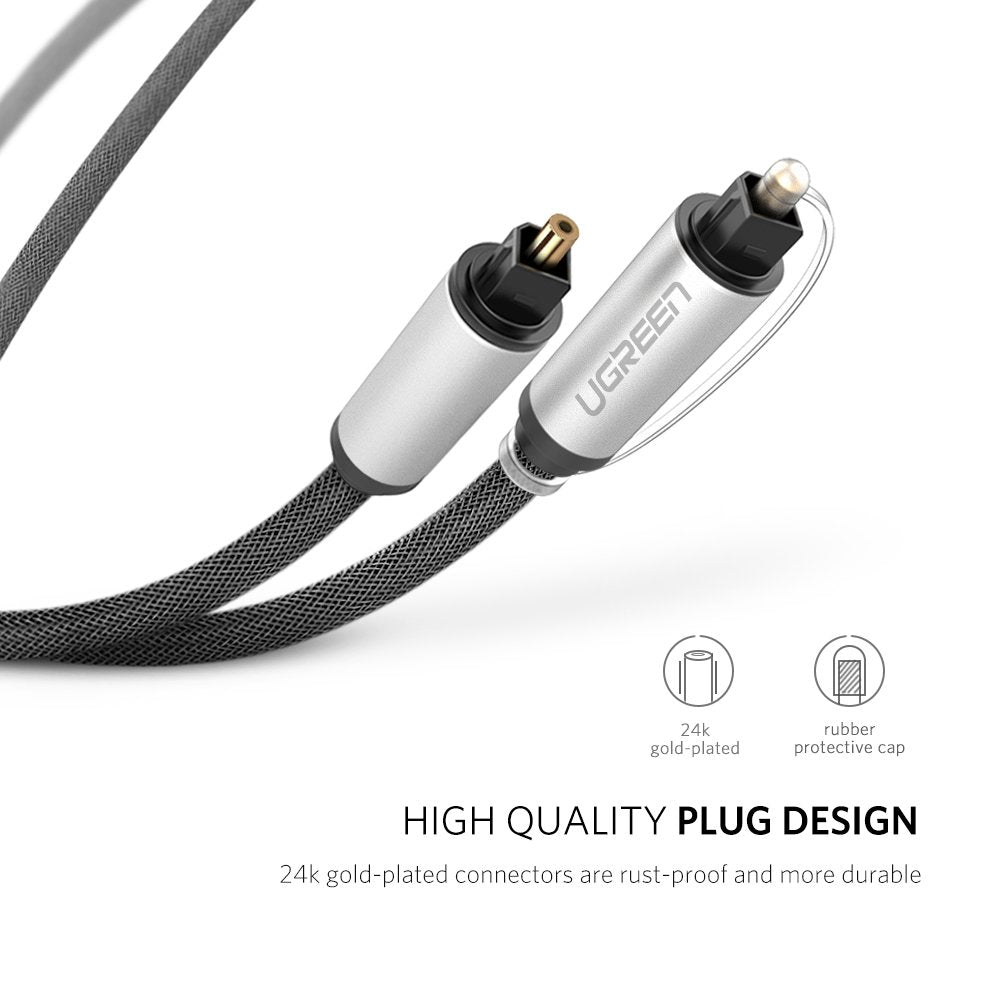 Ugreen Toslink Optical Male to Male Audio Cable - 1m (Gray/Silver) (AV108/10539)