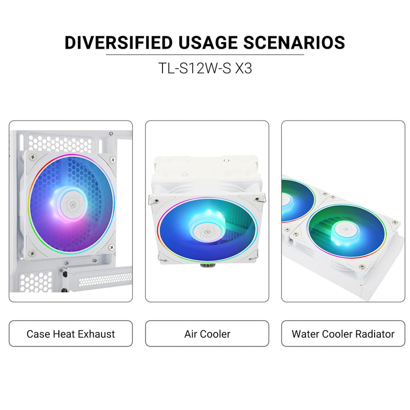 Thermalright TL-S12-S Silent 120mm PWM Hybrid ARGB Effect Case Fan