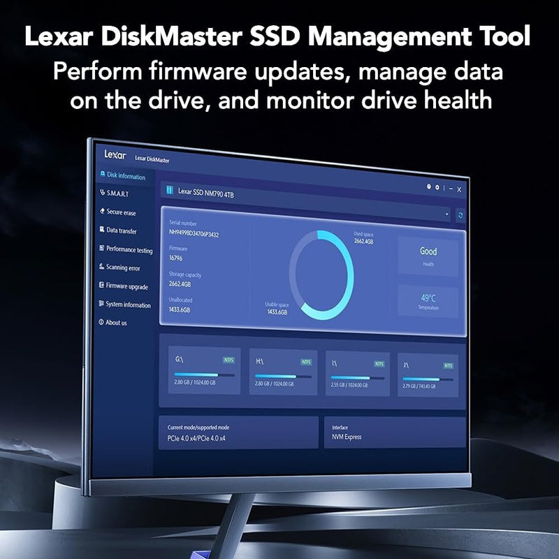 Lexar NQ780 1TB M.2 2280 6500MB/s Read PCIe Gen4x4 NVMe SSD