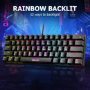 Delux KM36U 61-Keys Wired Mechanical Gaming Keyboard (Clicky Blue Switch)