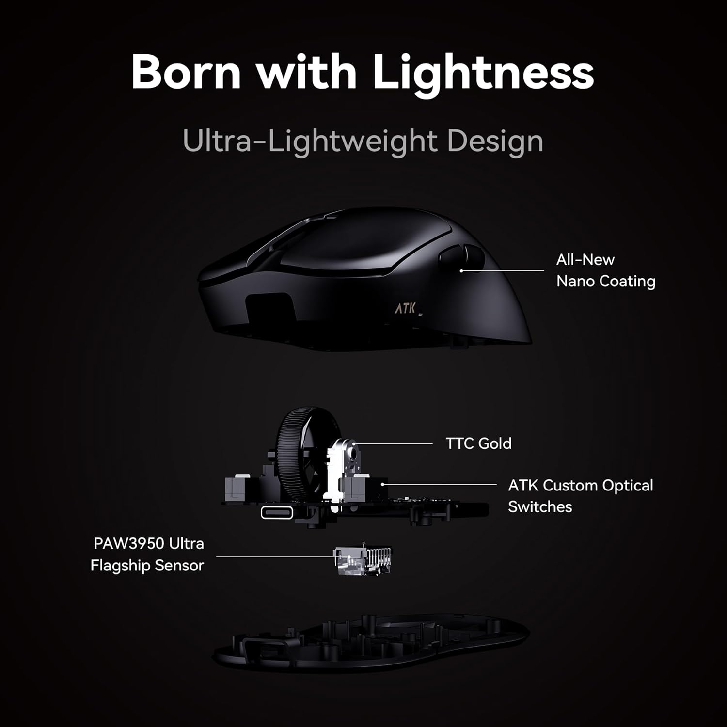 ATK Blazing Sky U2 Ultimate 2.0 Series Lightweight Wireless Mouse | DataBlitz