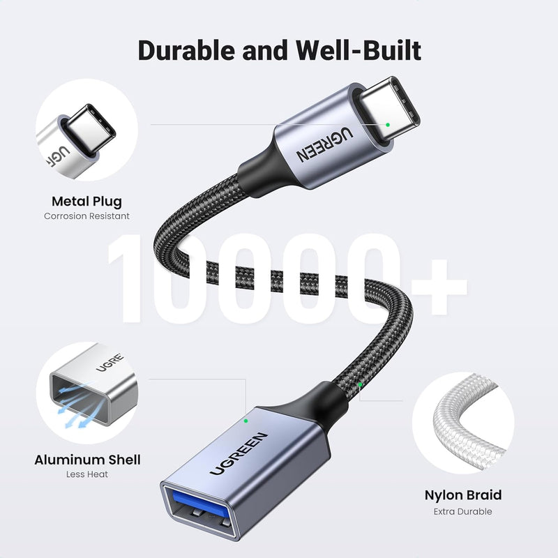Ugreen USB-C Male to USB 3.0 A Female OTG Cable - 10CM (US378/70889)