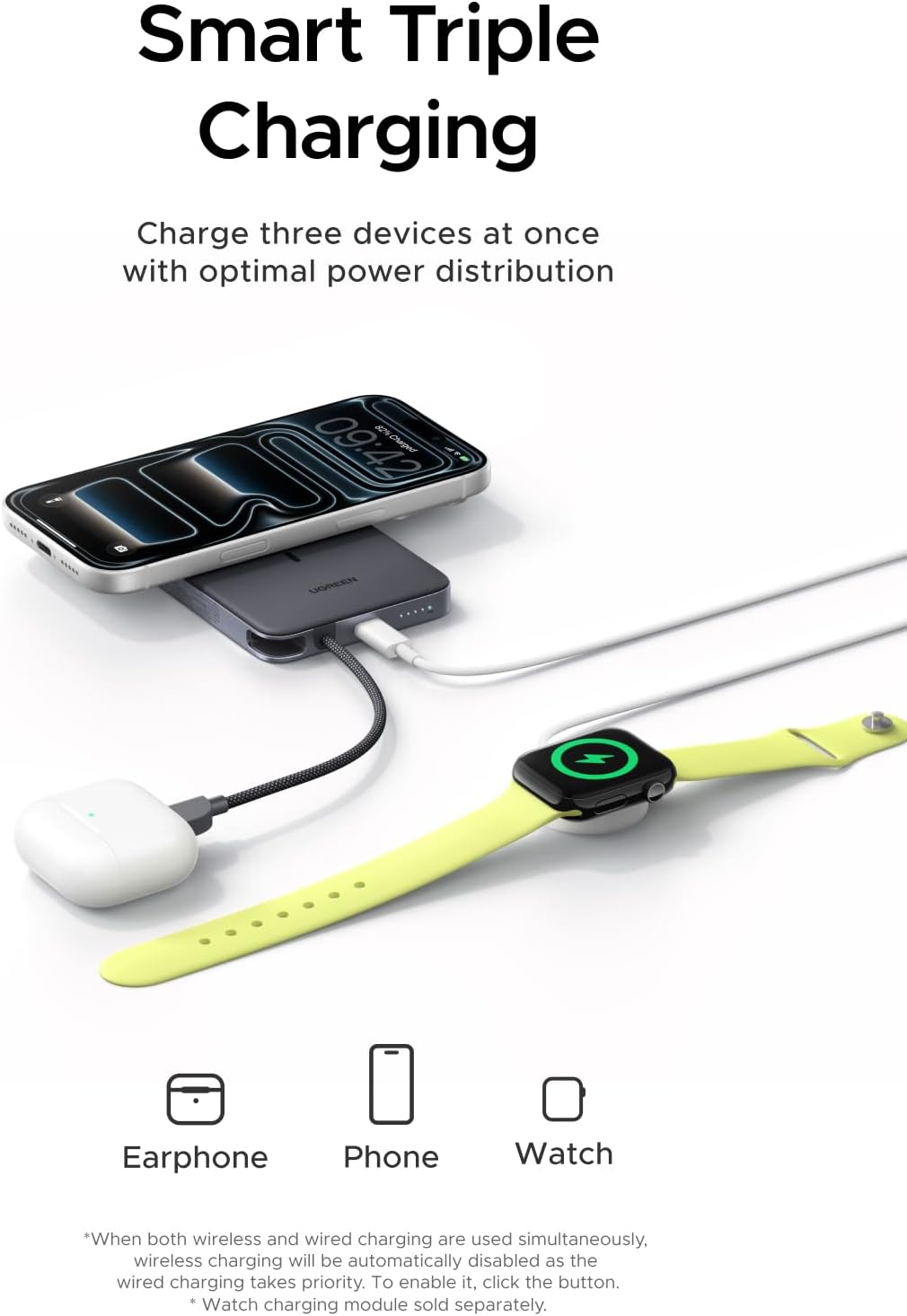 Ugreen MagFlow Air 10000mAh Magnetic Wireless Fast Charging Power Bank