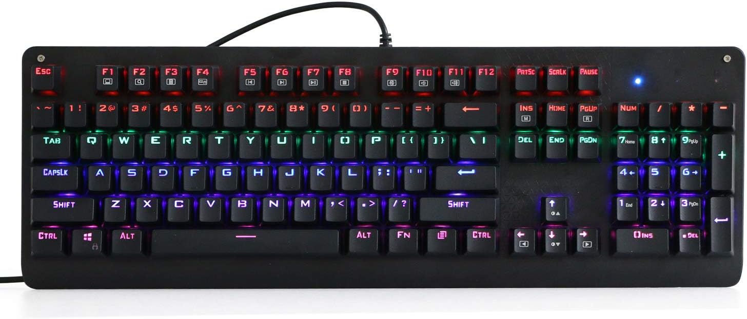 E-Yooso K-600 Rainbow Light 104 Keys Wired Mechanical Keyboard Black