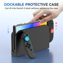 IINE Transparent PC Back Case + Silicone Joy-Pad Case Black for Nintendo Switch 2