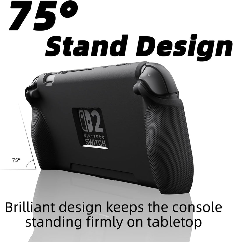 Skull & Co. HardShell Front Cover & Protective Case Bundle for Nintendo Switch 2 (Smoky Black)