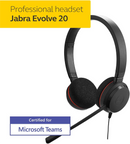 Jabra Evolve 20 MS Stereo Wired USB-C Noise-Cancelling Headset (Black)