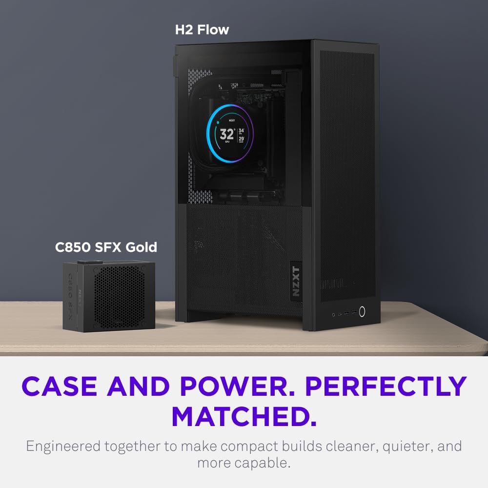NZXT H2 Flow 2026 Mini-ITX Airflow Case (Black) (CI-H21FB-01)
