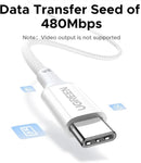 Ugreen USB-C to USB-C 5A/100W PD Fast Charging Braided Cable - 2m (White) (L502/35221)