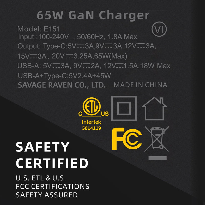 Skull & Co. GaN 65W Ultra Slim AC Adapter